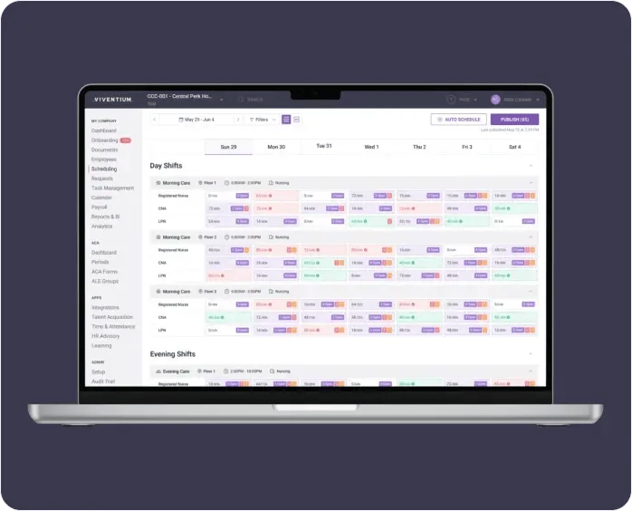 Laptop showing calendar view